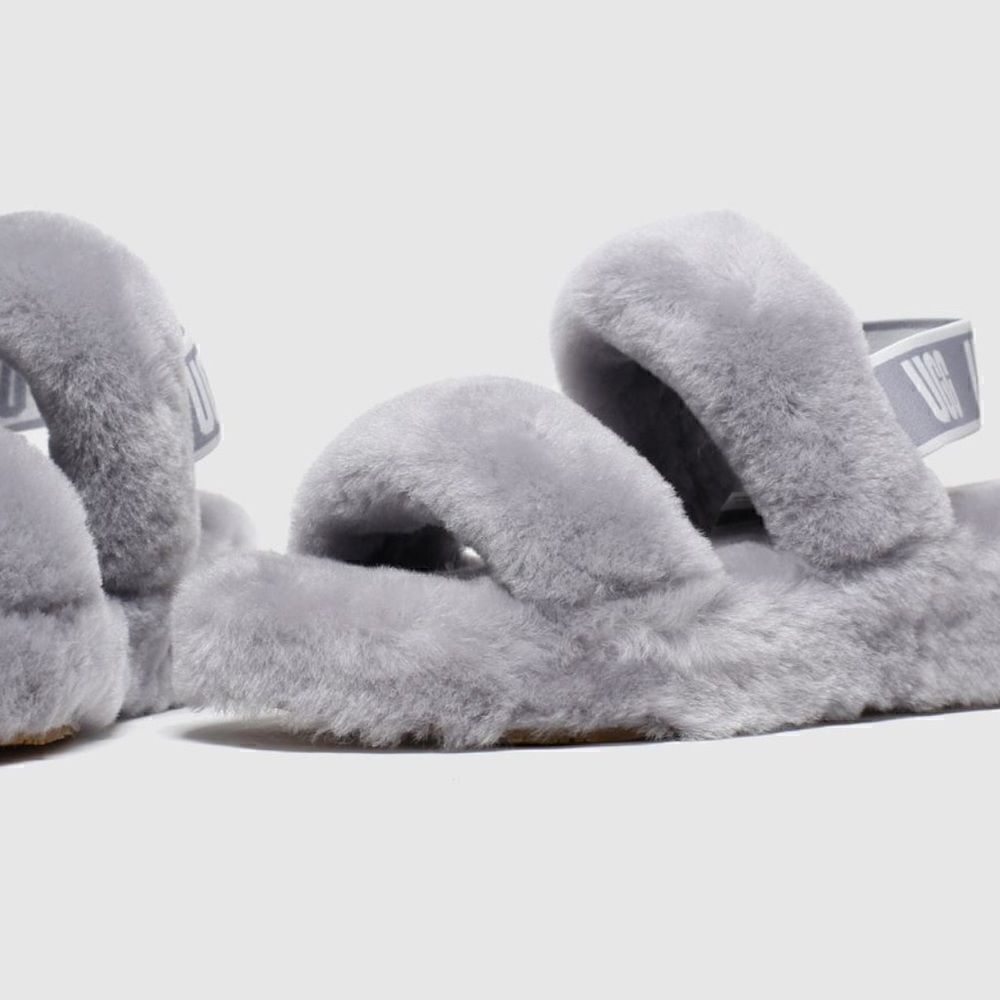 NEW UGG OH YEAH SLIDES SLIPPER FURRY SHEEPSKIN SANDALS - Picture 2 of 7